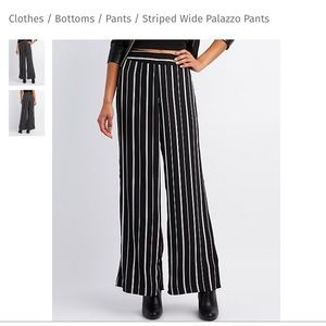 Wide Striped Palazzo Pants